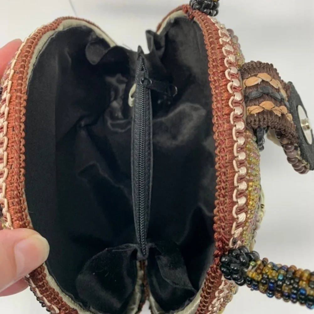 Beaded Boho Bag Evening Handbag Seashells Stones